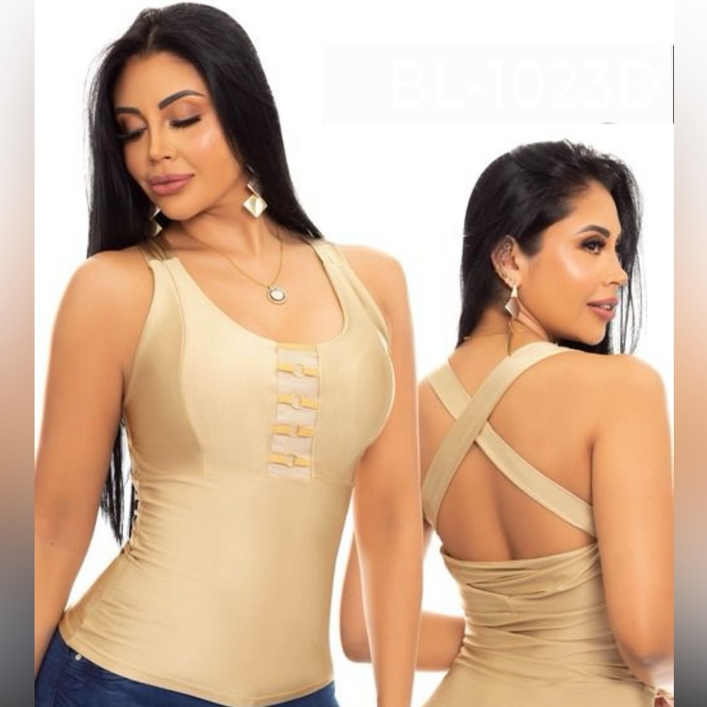 Colombian Style Gold Shapewear Top Elegance and Style